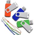 thumbnail image 1 of SHILIU-3 Pcs Clé USB 16 Go USB2.0 Clé Mémoire Design Pivotant (3 Couleurs Mélangées : Vert Orange et Bleu), 1 of 4