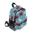 thumbnail image 2 of FORMRS School Backpack with Front Zippered Pocket 12" Student Travel Daypack, Truck Clouds Pattern, 2 of 6