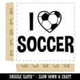 thumbnail image 2 of I Love Soccer Heart Shaped Ball Sports Square Rubber Stamp Stamping Scrapbooking Crafting - Large 2.75in, 2 of 7