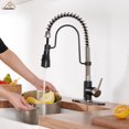 thumbnail image 2 of CASAINC Single Handle Kitchen Faucet with Pull Down Sprayer, Deck Mounted, Brushed Nickel, 2 of 4