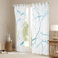 thumbnail image 3 of Manfei Abstract Marble Texture Black Out Curtains,Fluid Stripe Aesthetic Curtains Pack of 2 (42x63 Each),Blue White Bedroom Curtains For Kids,Lightweight Room Decor, 3 of 6