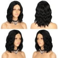 thumbnail image 7 of DOPI Natural Wave Brazilian Human Hair Short Curly Wavy Wigs (Black 14inch ), 7 of 7