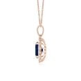 thumbnail image 2 of ANGARA Natural 1.55 Ct Sapphire Pendant with Floral Diamond Halo in 14K Rose Gold for Women (Size-8x6mm) | September Birthstone, Anniversary, Jewelry Gift for Women | Natural Blue Sapphire Necklace, 2 of 9