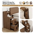 thumbnail image 5 of Fluted Narrow Nightstand with 2 Drawers,Slim Wooden Bedside Table for Bedroom,Walnut, 5 of 10