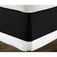thumbnail image 3 of Luxury 1 Piece Split Corner Two Tone Tailored Bed Skirt, California King Size 8 Inch Deep Pocket, 100% Egyptian Cotton, 800 Thread Count, Solid White/Black Color., 3 of 3