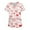 Vermilion #147, variant on Valentines Scrubs Tops Women Loose Short Sleeve Cute Love Heart Printed Scrub Shirts Casual V Neck Scrubs Medical Nurse Workwear Nursing Uniform with Pockets Light pink 5XL