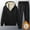 Black, variant on Timoontee Men's Winter Fleece Lined Thickened Warm Set 2 Piece Set Long Sleeve Zip Up Hoodies Drawstring Long Pants Casual Comfy Clothes with Zip Pocket Black L
