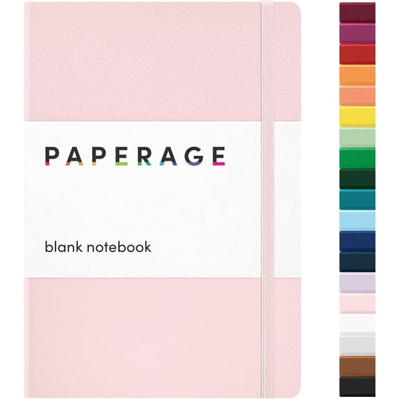 Blank Journal Notebook, (Blush), 160 Pages, Medium 5.6 in x 8 in - 100 GSM Thick Paper – Hardcover Journaling Notebook for Work, School, Note Taking or Sketching