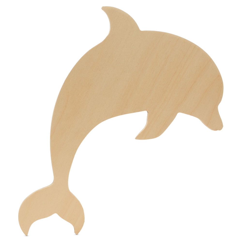 7 3/4" long Wooden musical Clicking Dolphin natural wood hand carved 