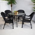 thumbnail image 3 of Northlight 5-Piece Black Resin Wicker Outdoor Dining Set, 3 of 9