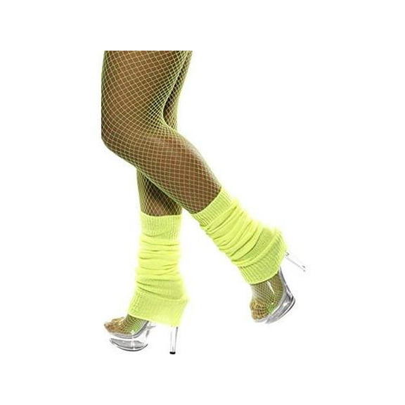 Smiffys Legwarmers, Yellow, Size One Size