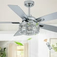 thumbnail image 3 of Bella Depot 52" Modern Silver Crystal Ceiling Fan 6-Speed Reversible with Light and Remote Control, 3 of 12
