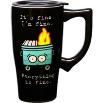 DUMPSTER FIRE 18 OUNCE CERAMIC TRAVEL MUG