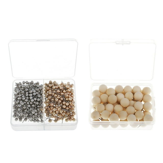 GUOOL Wholesale 460x Thumbtack Push Pin Wood/Plastic Head Multicolor Assorted Size