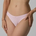 thumbnail image 2 of Seamless Underwear for Women Hollow Trim Low Rise Brief Sexy No Show Bikini Panties Womens Cheeky Underwears, Pink, Large, 2 of 9