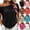 #01 Black, variant on Sheer Mesh Tops for Women One Shoulder Short Sleeve Blouses Summer Light Thin Beach Vacation Cover Up Tops,S,Black