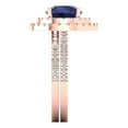 thumbnail image 3 of 2.68 ct Brilliant Round Cut Blue Sapphire 14K Rose Gold Halo Solitaire with Accents Engagement Bridal Wedding Ring Band Set size 10.75, 3 of 7