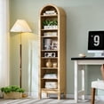 thumbnail image 5 of IFGET 71" Tall Arched Shoe Storage Cabinet, 3 Adjustable Shelves, 8-Tier Freestanding Open Display Shoe Closet Shelf Organizer, 5 of 6
