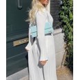 thumbnail image 2 of XXXITICAT Women's Ribbed Knit Long Sleeve Sweater Maxi Dress V Neck Striped Casual Fitted Long Dresses(WH,S), 2 of 4