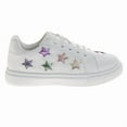 thumbnail image 2 of Kensie Girl Lace Up Stars Girls Casual Sneakers. (Little Kids Big Kids), White Multicolorr, Size: 3, 2 of 7