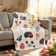 thumbnail image 1 of Easter Blanket Bunny Easter Eggs Print Stuffed Blanket Suitable For Sofa Bed Spring Holiday Decoration, 1 of 6