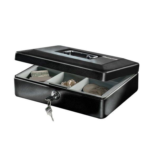 SentrySafe CB-10 Steel Cash Box Safe with Key Lock, 0.12 Cu. ft.