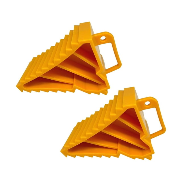 2 Pcs Cales de Roue Robustes Accessoires de Voiture Remplacement Caoutchouc Professionnel 22x15x10cm Jaune