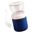thumbnail image 1 of Rongfmy Lunch Pot Yogurt Container Insulated Food Container Detachable 2 Tier with Spoon Blue, 1 of 9