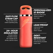 Gatorade Overtime 22oz Stainless Steel Water Bottle, Straw Cap, Coral