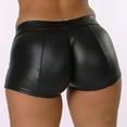 thumbnail image 6 of Jxximdong Shorts for Women Women's Sexy Solid Black High Waist Leggings Short Pants Fashion Leather Pants Black L Pants, 6 of 9