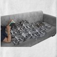 thumbnail image 5 of Botanical Soft Flannel Fleece Throw Blanket, Water Lily Leaves Flowers on the Lake Lotus Blooms Nature Design, Cozy Plush for Indoor and Outdoor Use, 60" x 80", Charcoal Grey and White, by Ambesonne, 5 of 5