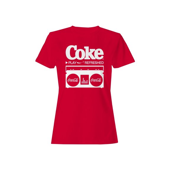 Officially Licensed Coca Cola Coke Play Refreshed Boombox Women's T-shirt