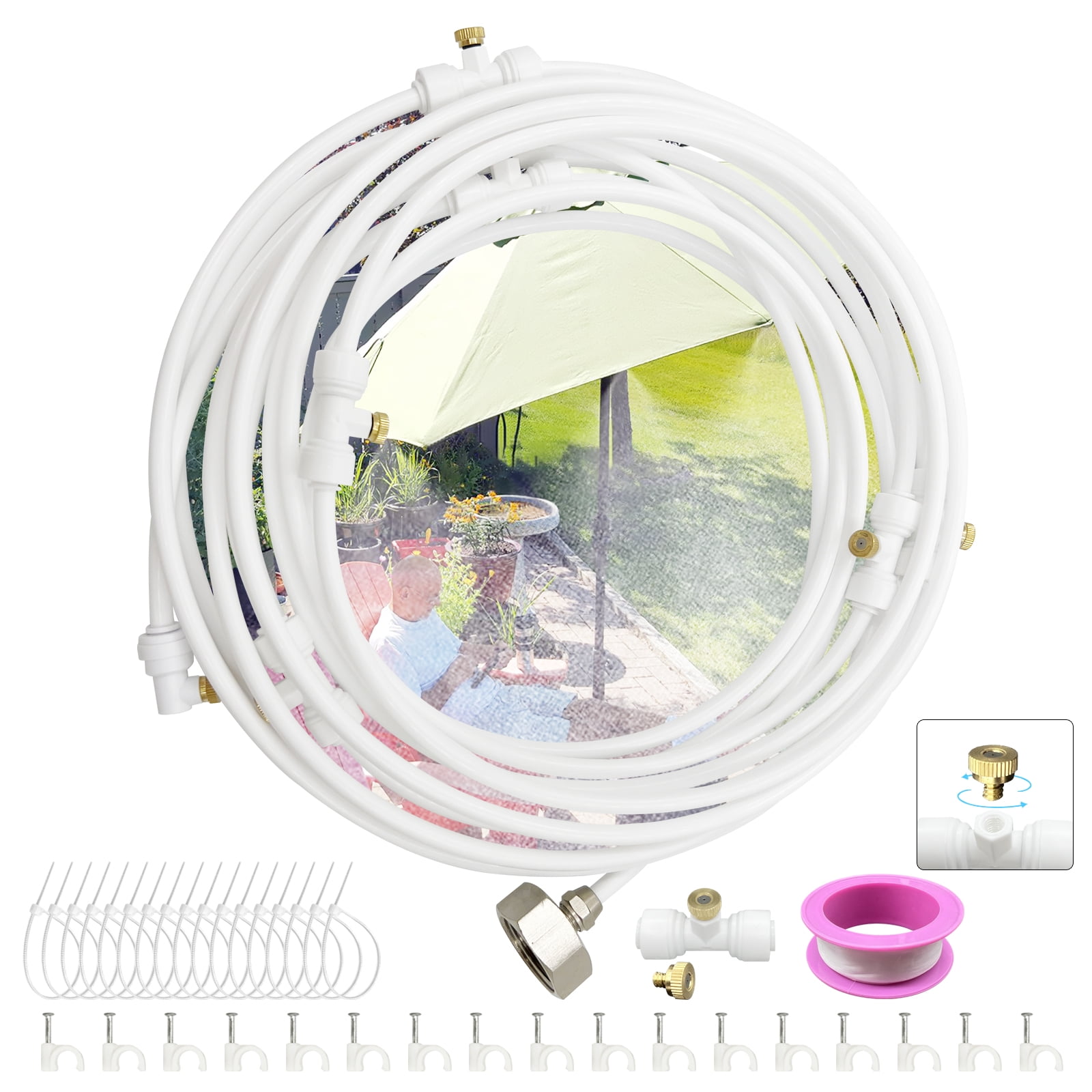 Outdoor Misting System for Patio, 26FT Misting Line, Misters for Outside Patio for Patio Garden
