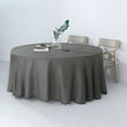 thumbnail image 5 of Efavormart 120" Charcoal Grey Premium Faux Linen Round Tablecloth | Textured Wrinkle Free Tablecloth, 5 of 11