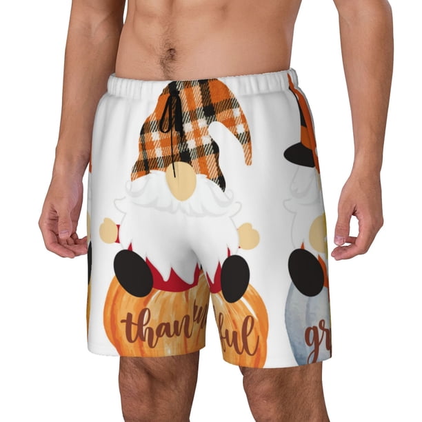 Fotbe Autumn Gnomes Traje de Baño para Hombre – Shorts de Natación de Secado Rápido con Forro y Bolsillos-XX-Large