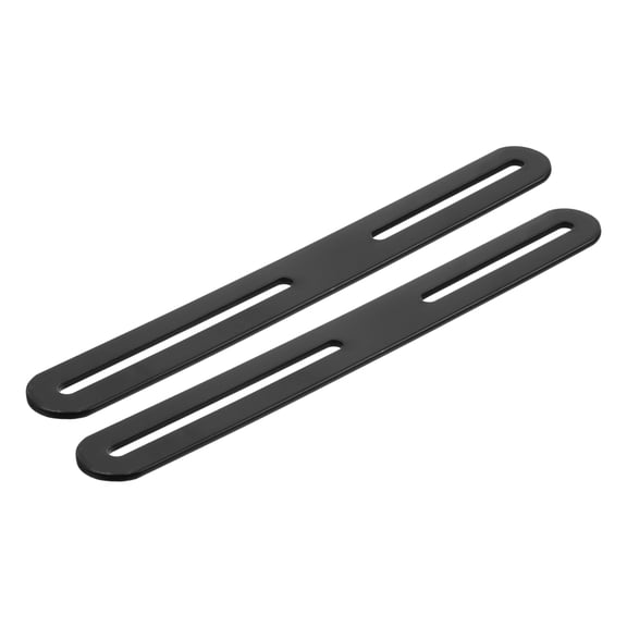 2Pcs Adjustable Flat Mending Plate Support with Slot, 8.46 x 0.94 Inch Stainless Steel Slotted Straight Brace Brackets for Wooden Furniture, Black