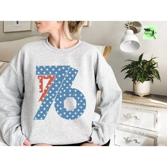 1776 American History Sweatshirt, 4th of July Crewneck, Vintage USA Flag Pullover, Independence Day Sweater