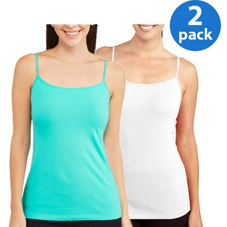 Faded Glory Womens Essential Layering Cami 2 Pack Value Bundle