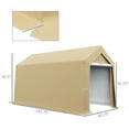 thumbnail image 3 of CoSoTower 7' X 12' Garden Storage Tent, Heavy Duty Outdoor Shed, Waterproof Portable Shed Storage Shelter with Ventilation Window and Large Door for Bike, Motorcycle, Garden Tools, Beige, 3 of 8