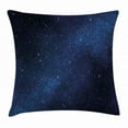 thumbnail image 1 of Night Throw Pillow Cushion Cover, Space with Billion Stars Inspiring View Nebula Galaxy Cosmos Infinite Universe, Decorative Square Accent Pillow Case, 24 X 24 Inches, Dark Blue White, by Ambesonne, 1 of 2