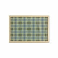 thumbnail image 1 of Abstract Wall Art with Frame, Dark Toned Checkered Motif English Geometric Folk Textured Design, Printed Fabric Poster for Bathroom Living Room, 35" x 23", Slate Blue Blue Grey, by Ambesonne, 1 of 2