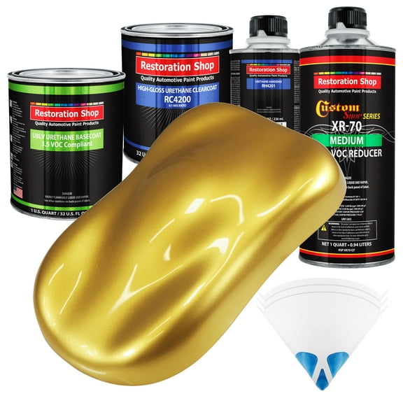 Anniversary Gold Metallic Quart Kit Low VOC URETHANE BASECOAT Car Auto Paint Kit