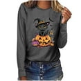 thumbnail image 6 of Miqool Long Sleeve Fall T-Shirt for Women Halloween Thanksgiving Tops Casual Loose Pumpkin Turkey Graphic Tees, 6 of 7