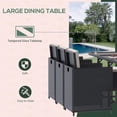 thumbnail image 4 of 11 Piece Patio Dining Set, Rattan Chairs with Tempered Glass Table & Ottoman, Space Saving Wicker Sectional Conversation Set with Removable Cushions, Outdoor Furniture for Backyard Garden Deck, 4 of 6