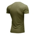 thumbnail image 2 of SWSMCLT Men's Ribbed Knit Summer Top Soft Fitted Stretch Short Sleeve T Shirt Casual Fashion Tshirt Cool Light Collared Polo Army Green Small, 2 of 4