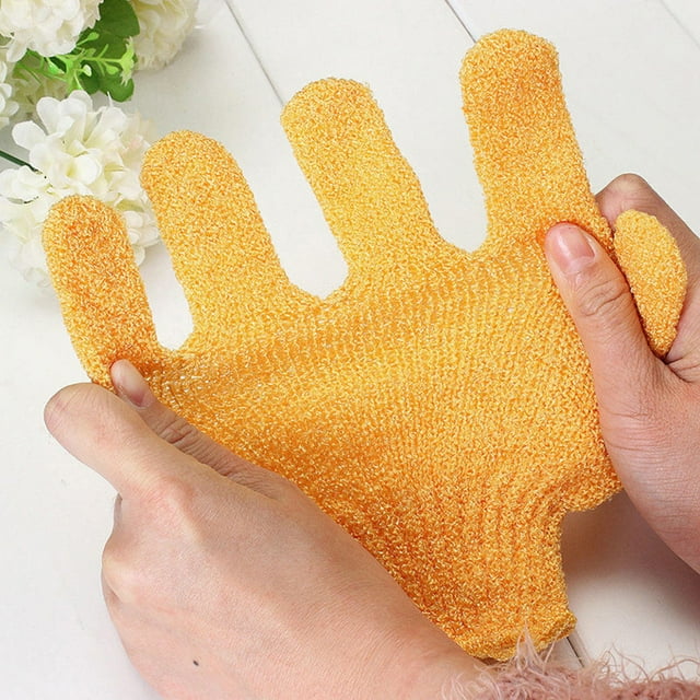Puntoco Shower Gloves Exfoliating Wash Skin Spa Bath Gloves Foam Bath Resistance Body Massage Cleaning Loofah