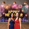 thumbnail image 6 of Fireworks Design Happy New Year Banner Golden Letters New Year Display City Skyline Festive Theme Festive Backdrop for New Year Party Indoor Decoration Photo Backdrop, 6 of 8