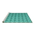 thumbnail image 2 of Ahgly Company Machine Washable Indoor Square Abstract Turquoise Blue Contemporary Area Rugs, 4' Square, 2 of 4