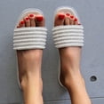 thumbnail image 2 of Samickarr Summer Slippers For Women Indoor And Outdoor Wide Summer New Fashion Solid Color Sequin Pearl Women's Slippers Flat Sandals, 2 of 6