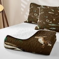 thumbnail image 4 of Feelyou Camouflage Fishing Bed Spread Queen for Men Adults, Retro Deer Duck Bass Camping Wildlife Queen Coverlet Set, Brown, 3-Piece, 4 of 7